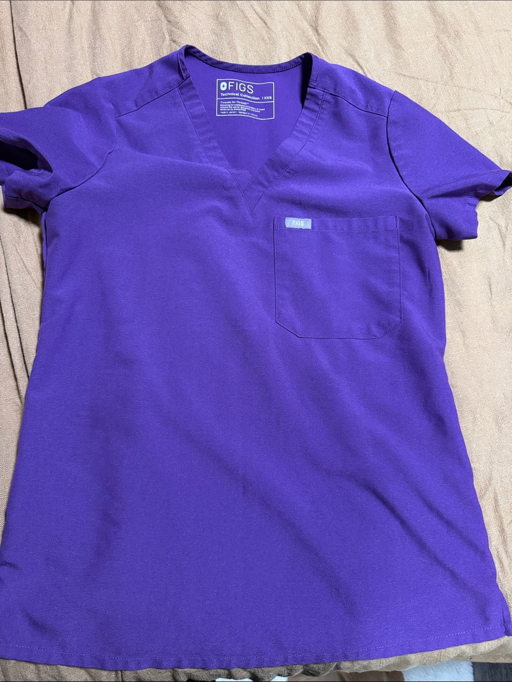 Figs Purple Catarina Scrub Top XXS